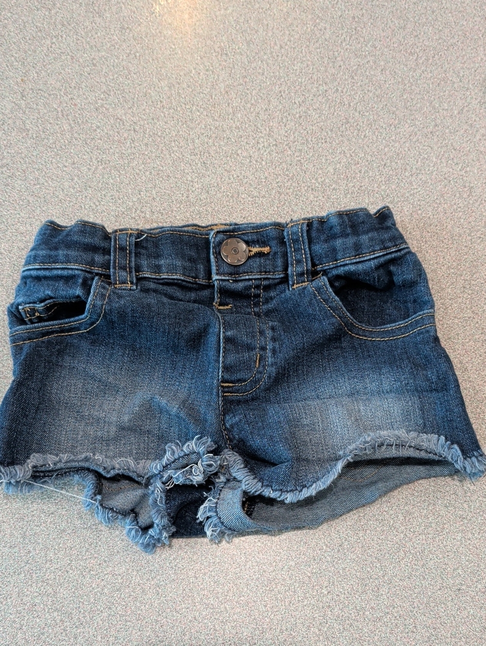 Garanimals Dark Blue Denim Frayed Hem Girls Shorts